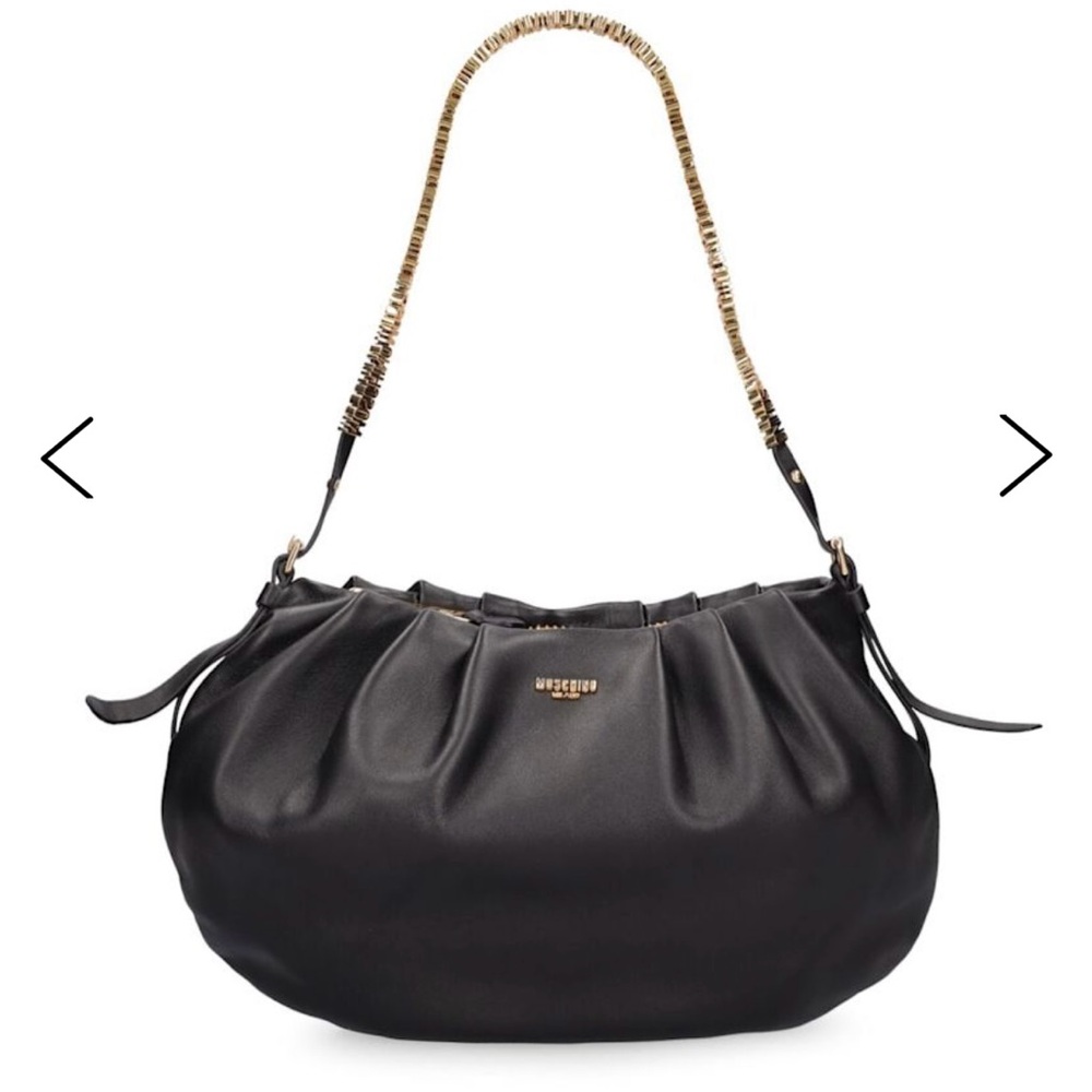 Moschino Logo Napa leather shoulder bag